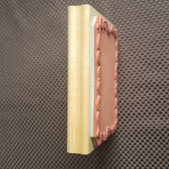 Ribbon Bow Border Frame Wood Mounted Rubber Stamp, Vintage, 4"x5" No Brand Label - Picture 6 of 8